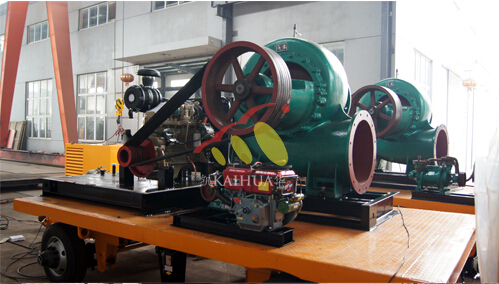 康明斯移动式柴油混流泵机组生产现场