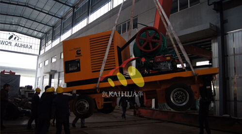 康明斯移动式柴油混流泵机组调运现场